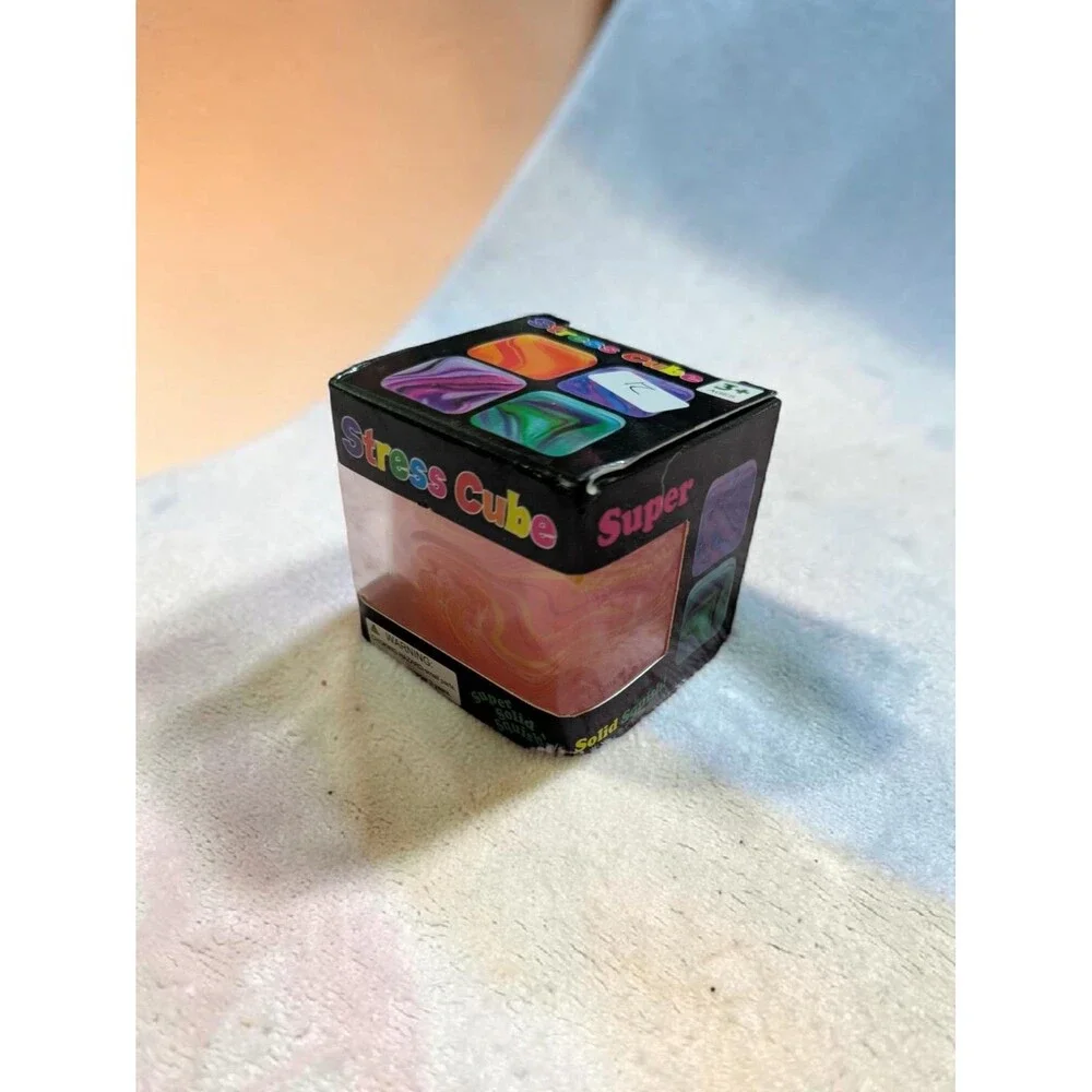 Marble Stress Cube Toy, Squishy Fidget Cube, 3+ Sensory Stress Relief Toy